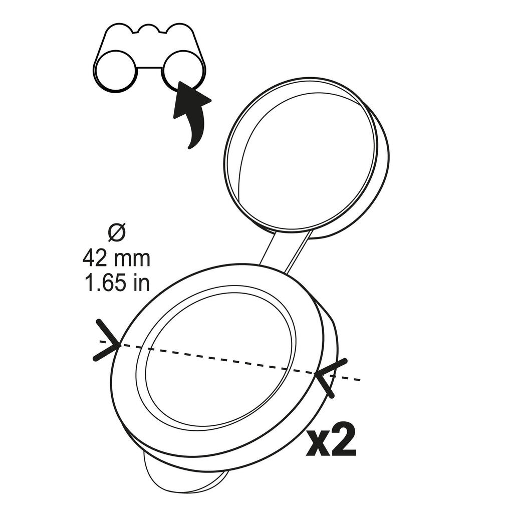 Binokļa objektīvu vāciņu pāris, 42 mm