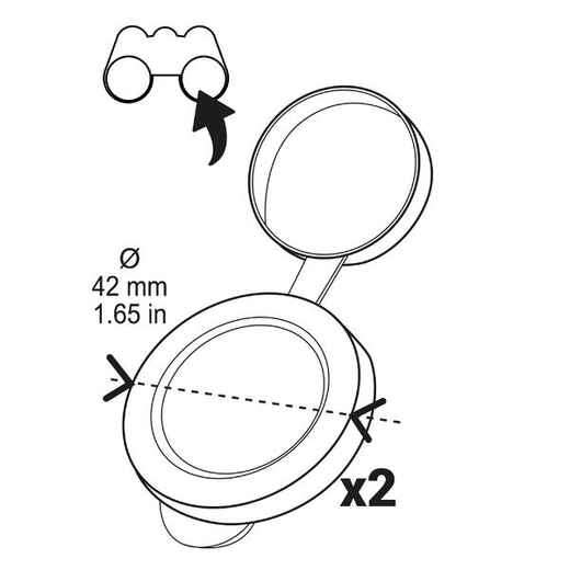 
      Binokļa objektīvu vāciņu pāris, 42 mm
  