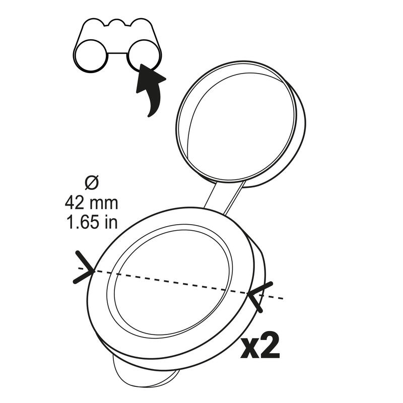 Paire de capuchons objectifs jumelles 42 mm