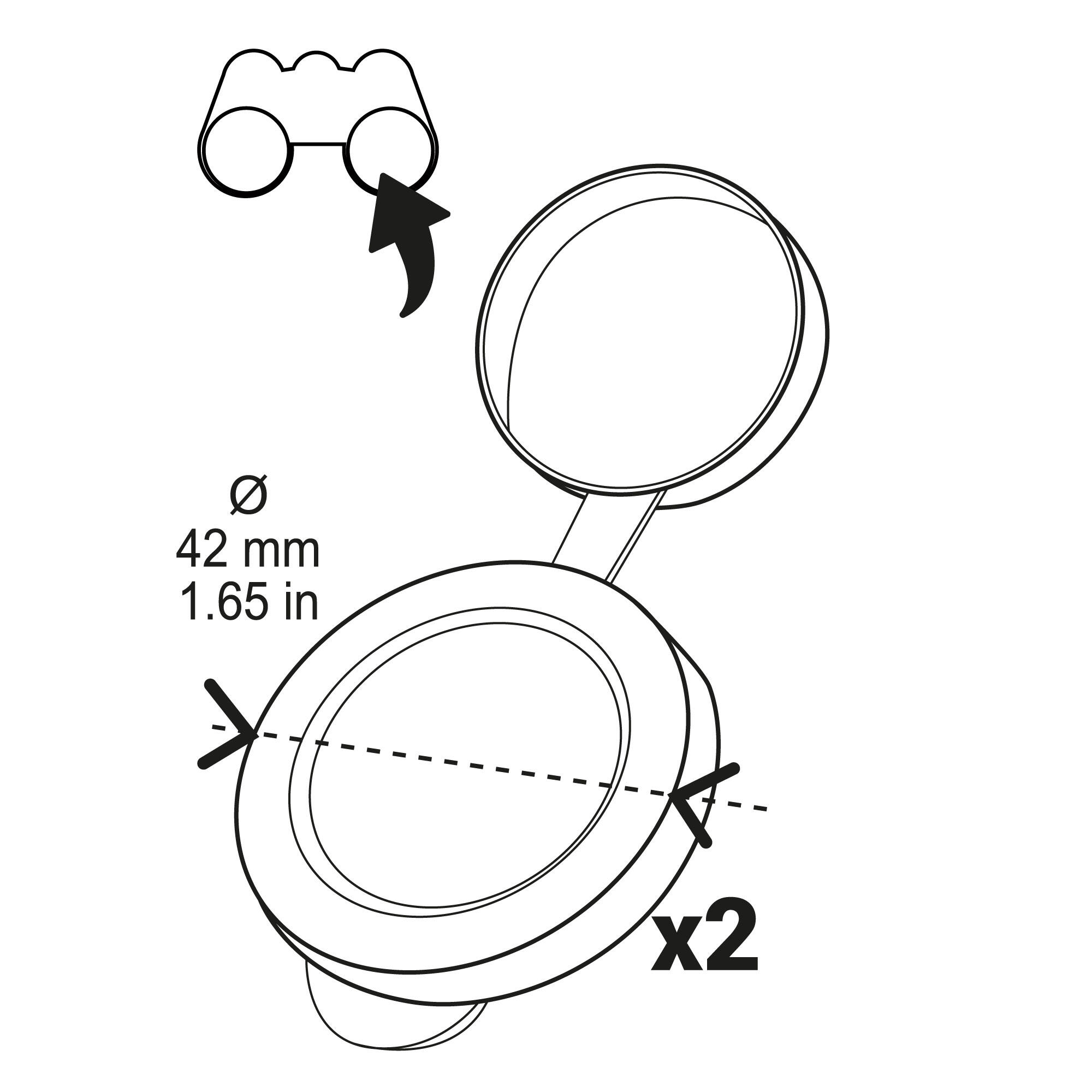 Pair of binocular lens caps 42 mm