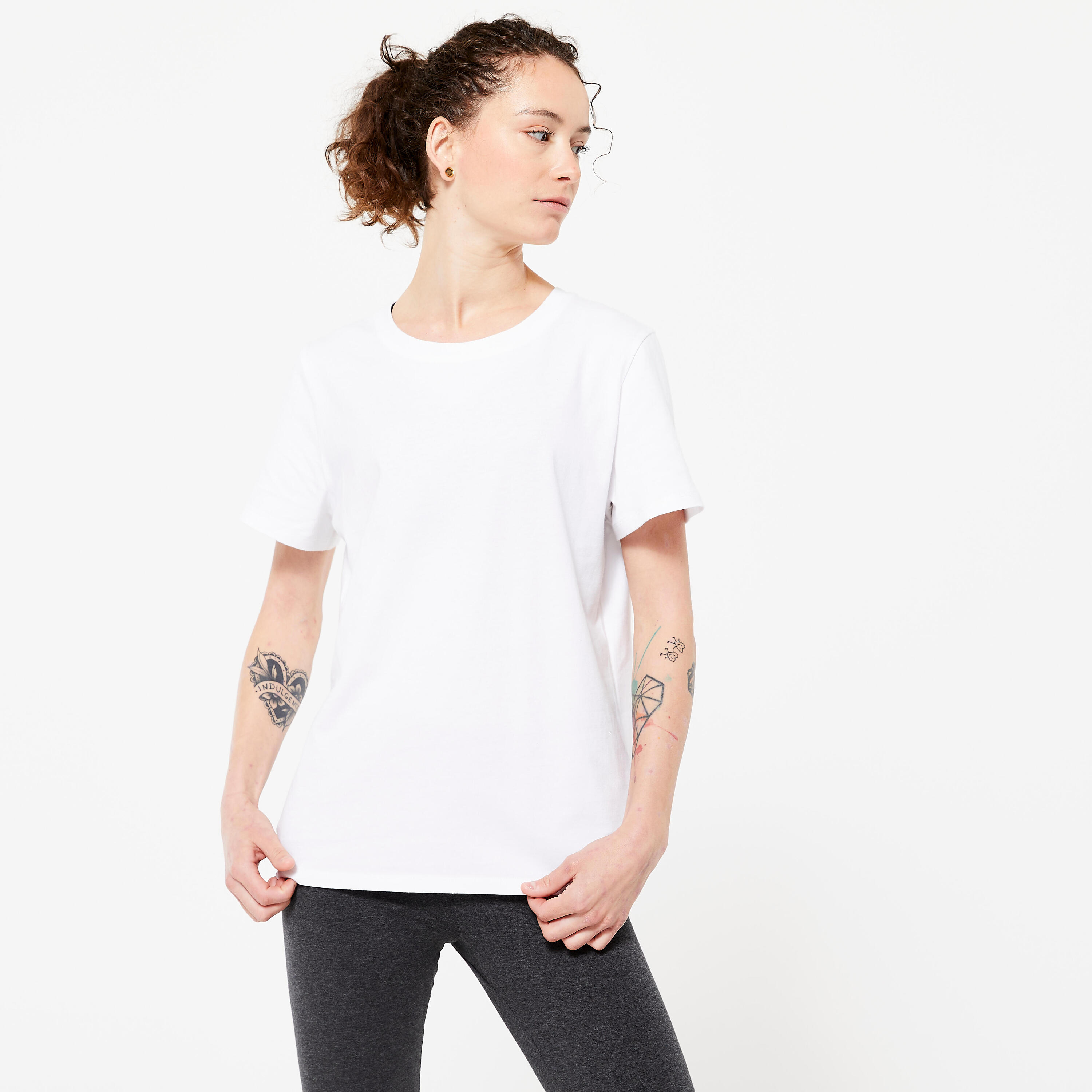 Women's Fitness T-Shirt 500 Essentials - Glacier White 1/5