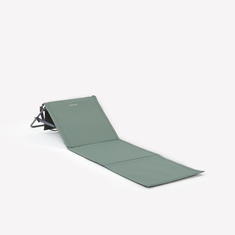 Beach mat with backrest, alternate angle showing full length