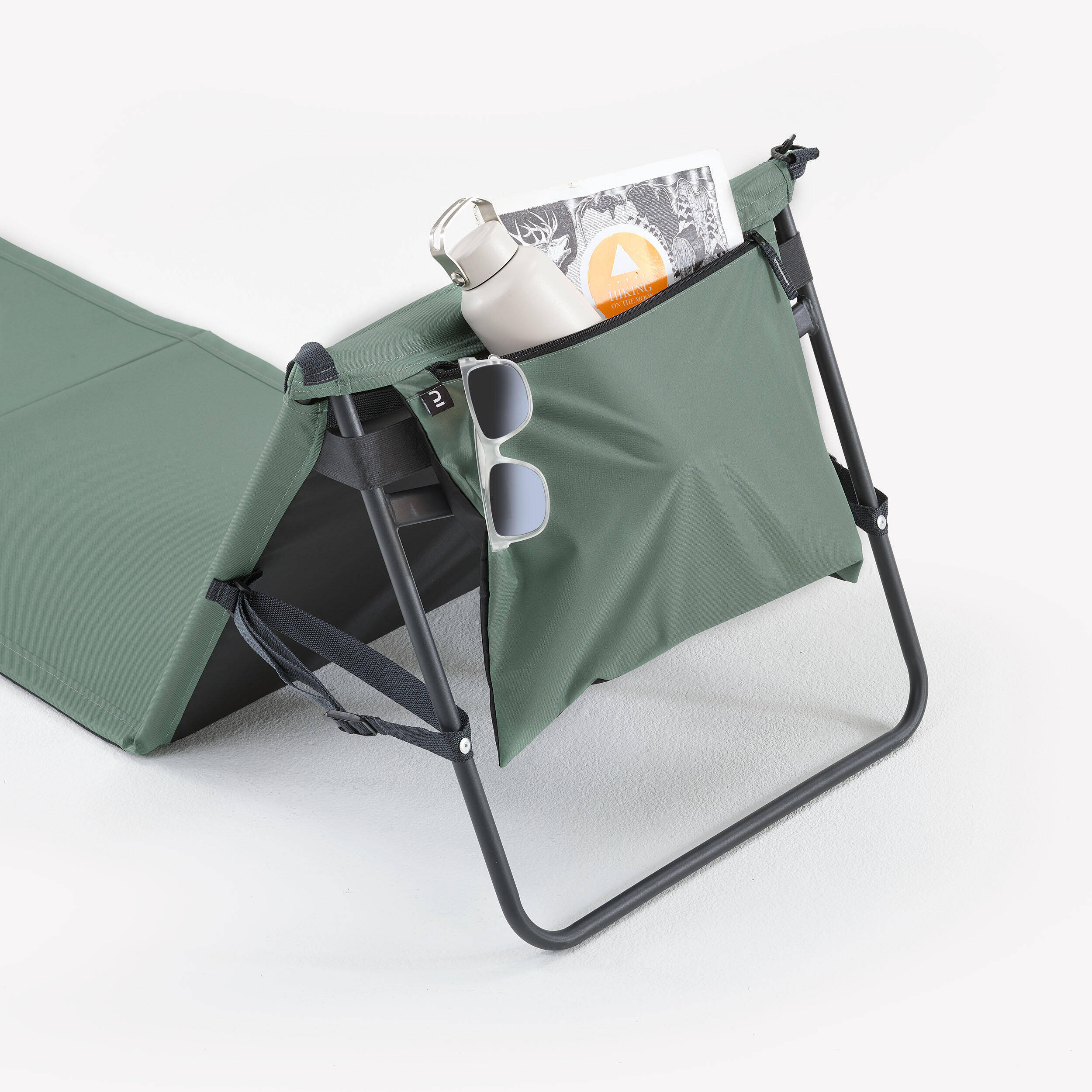 Foldable beach and camping mat with a reclining backrest -  4