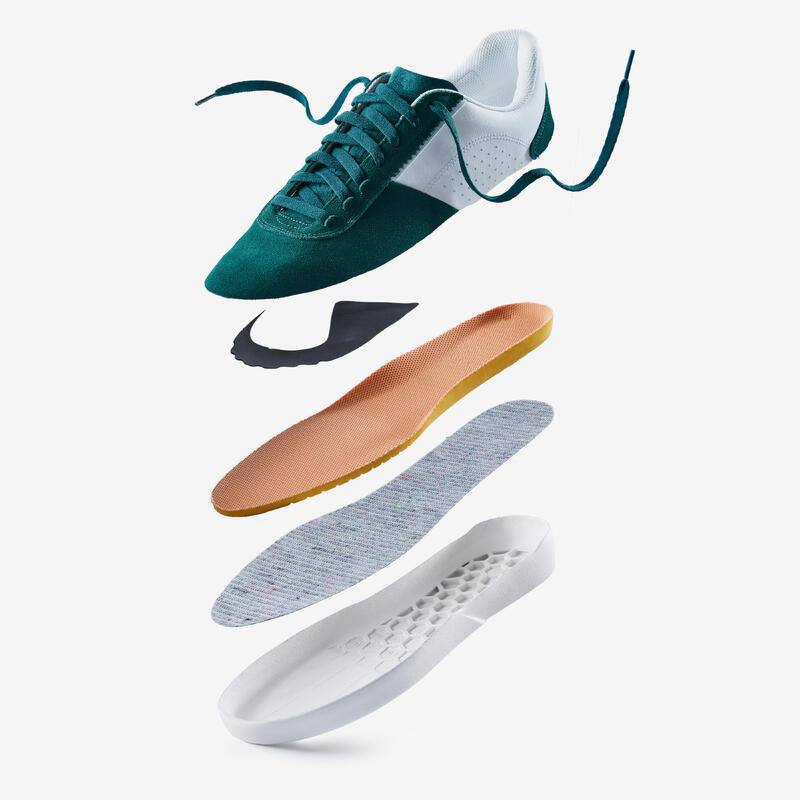 Chaussures basses "cupsoles" de skateboard adulte CRUSH 500 vert / blanc