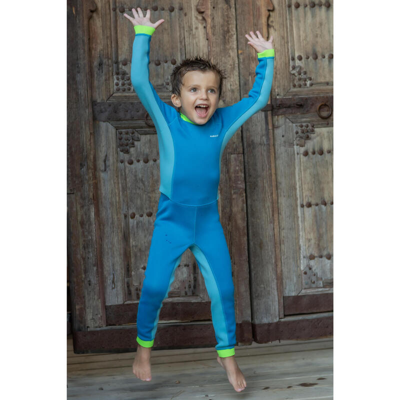 Traje Natación TI Warm Niños Azul Verde Neopreno