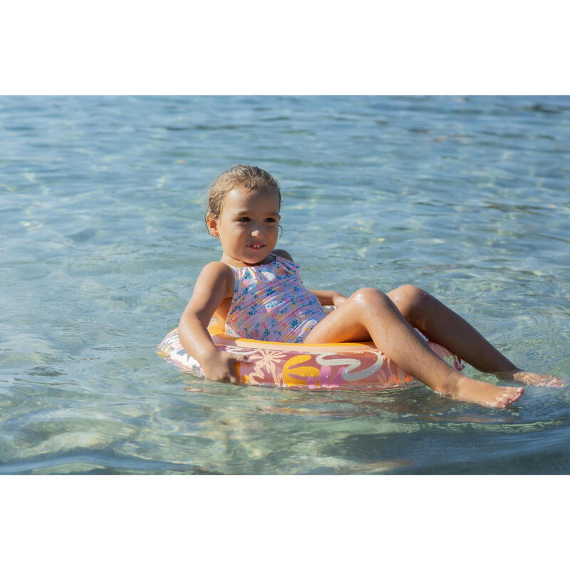 Çocuk Yüzme Simidi - 6/9 Yaş - 65 cm - Pembe/Desenli - Algue