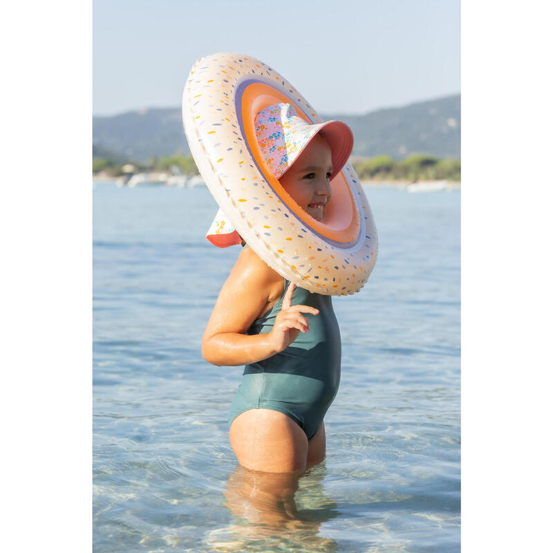 Çocuk Yüzme Simidi - 51 cm - Yeşil/Gökkuşağı Baskılı