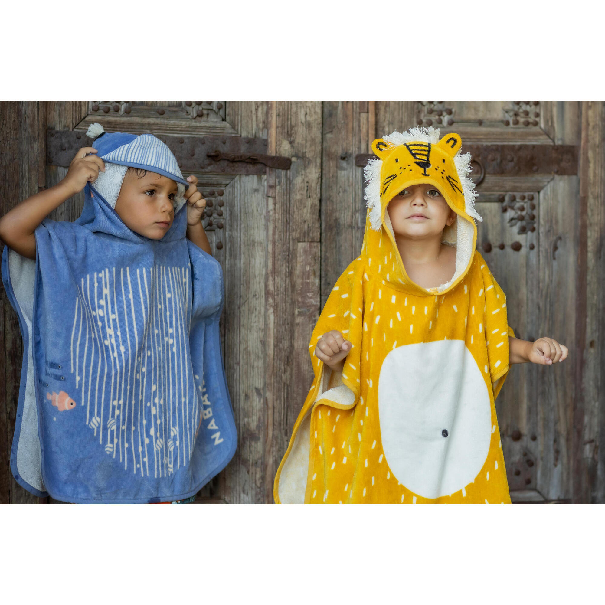 Poncho da bagno in cotone per bambini - Leone