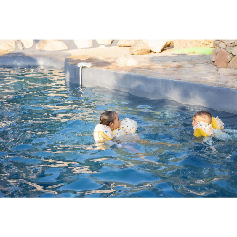 Çocuk Yüzme Kolluğu - Bej/Tropikal Baskılı - Tiswim