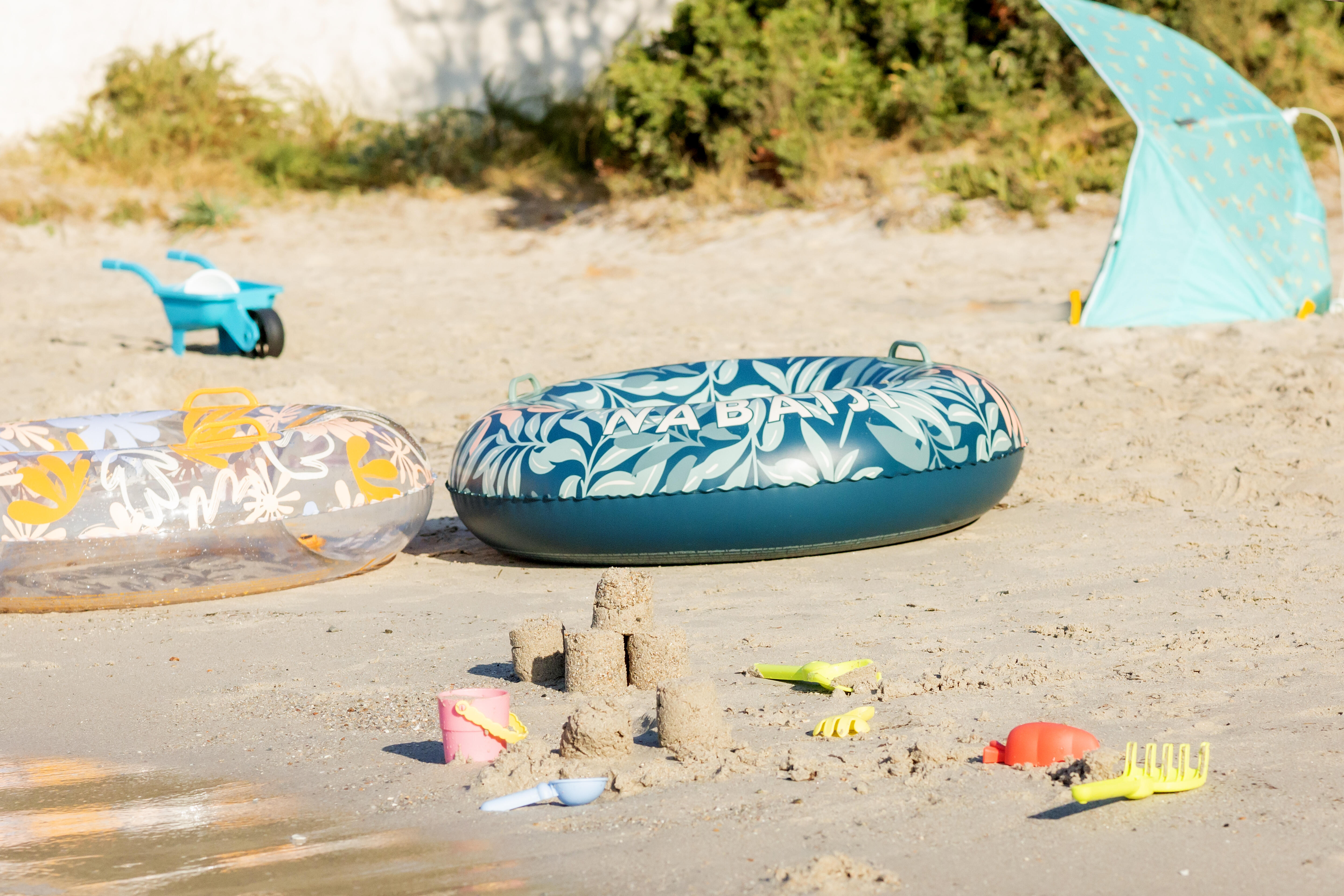 Large 92 cm Inflatable Pool Ring with Comfort Grips - DECATHLON