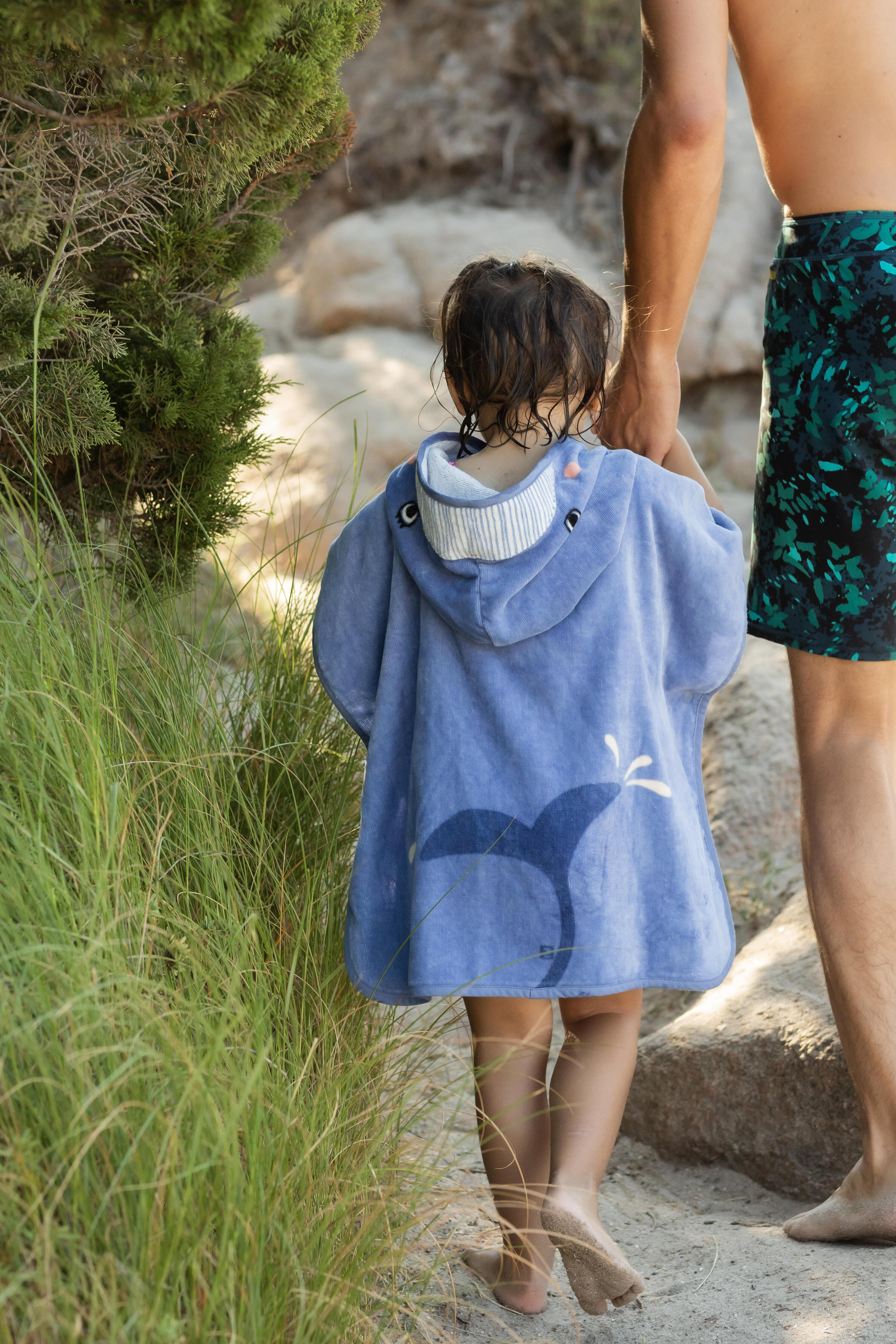 Poncho de bain coton bébé - baleine bleu 18/18