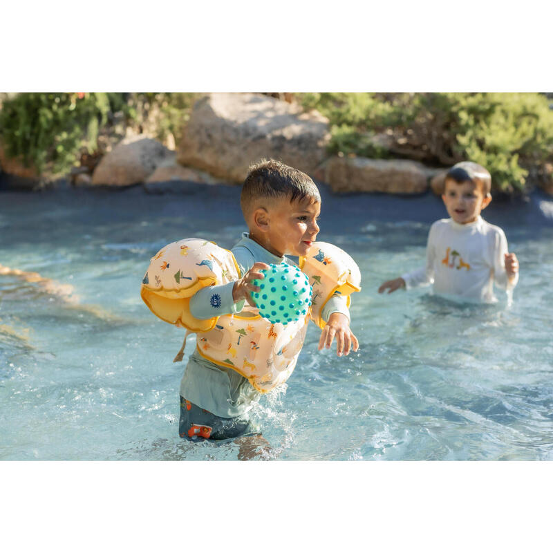 Çocuk Yüzme Kolluğu - Bej/Tropikal Baskılı - Tiswim
