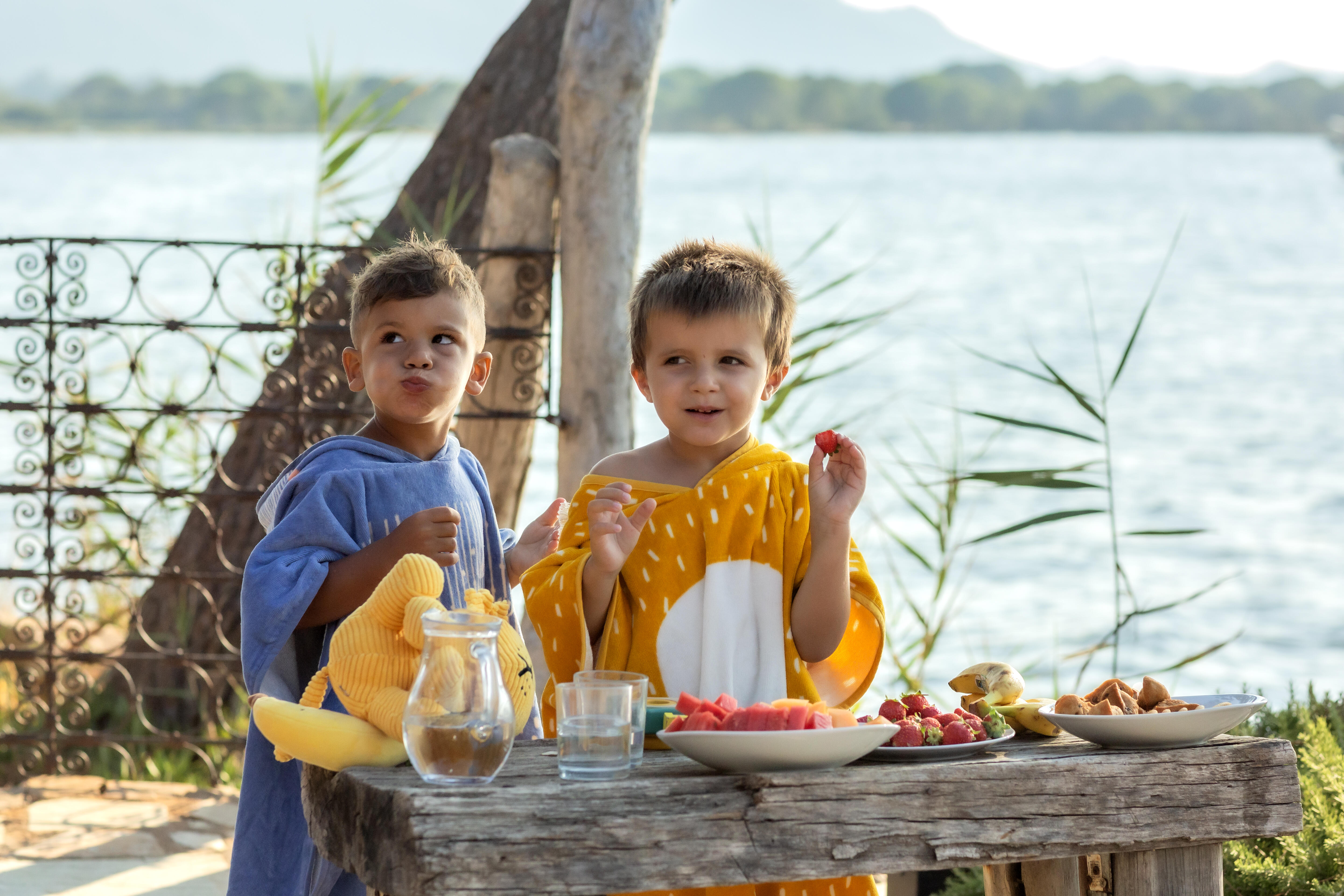 Babies’ Cotton Bath Poncho, Lion - DECATHLON