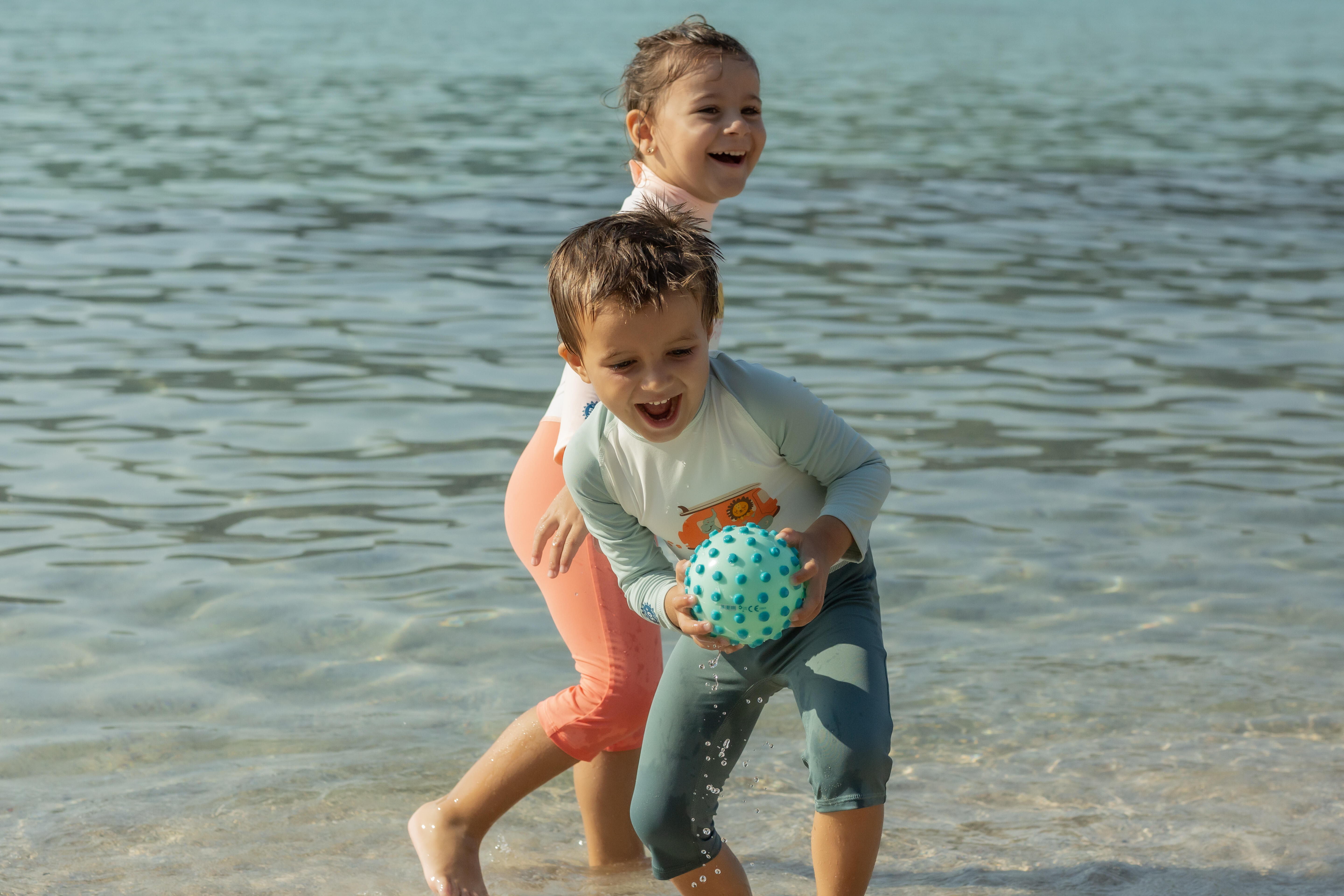 Babies'/Kids' Long-Sleeved Anti-UV Swimsuit with Print Age 6 months-5 years - NABAIJI