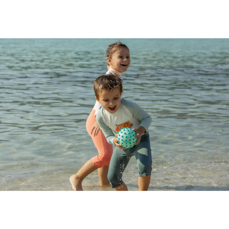 Bebek/Çocuk UV Korumalı Uzun Kollu Wetsuit - Baskılı/Mavi