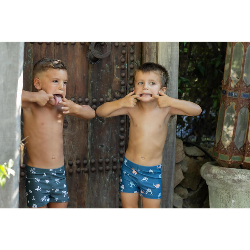 Badehose Boxer Baby/Kinder - Wal dunkelblau 