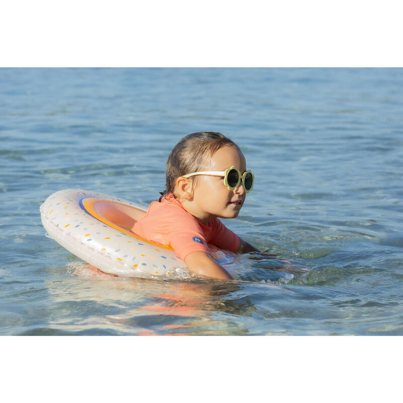 Licra solar de natação anti-uv Bebé Manga Curta Coral
