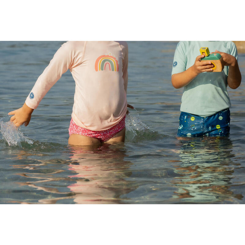 Licra Solar de natação Bebé Mangas Compridas Estampado Arco-iris