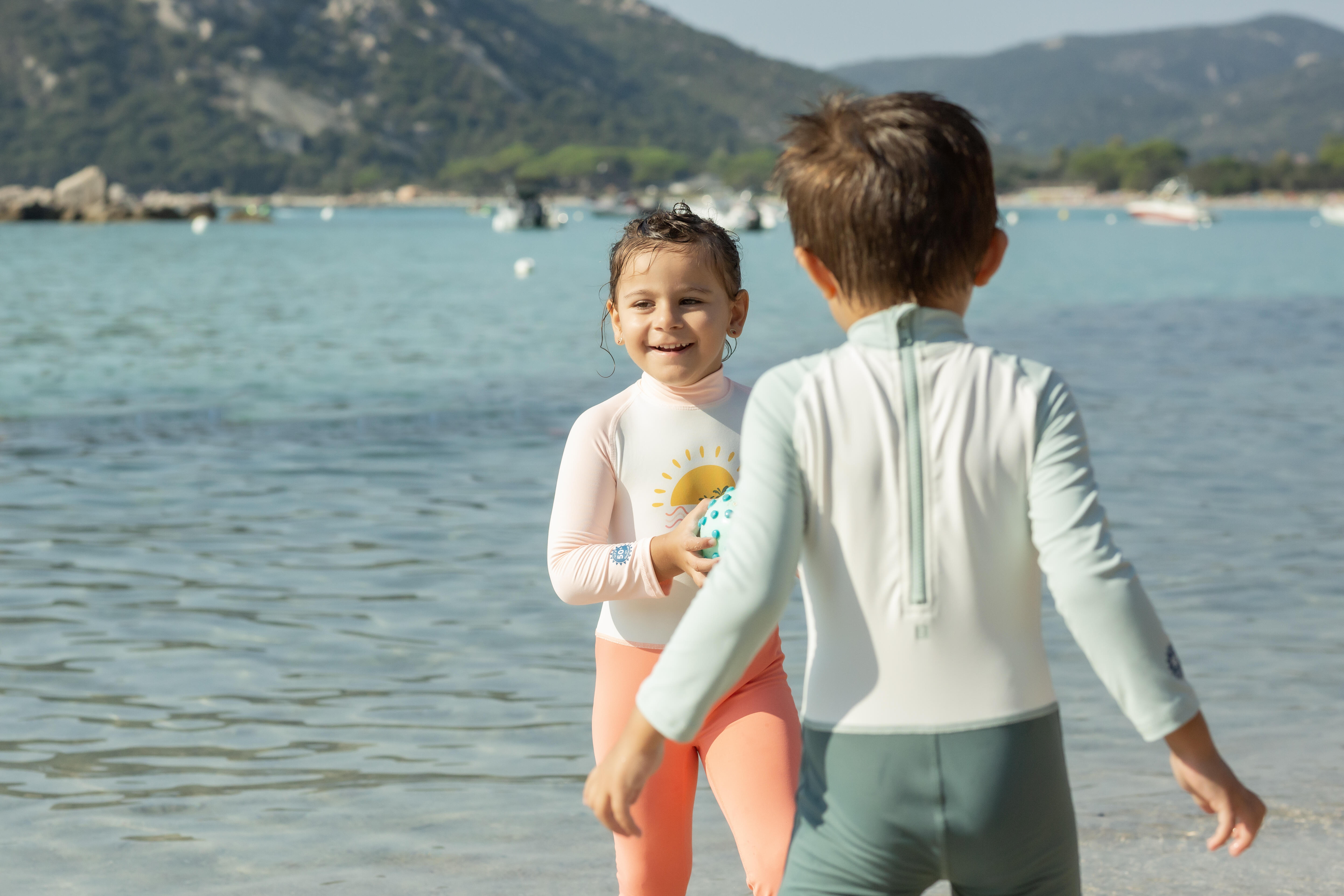 Babies'/Kids' Long-Sleeved Anti-UV Swimsuit with Print Age 6 months-5 years - NABAIJI