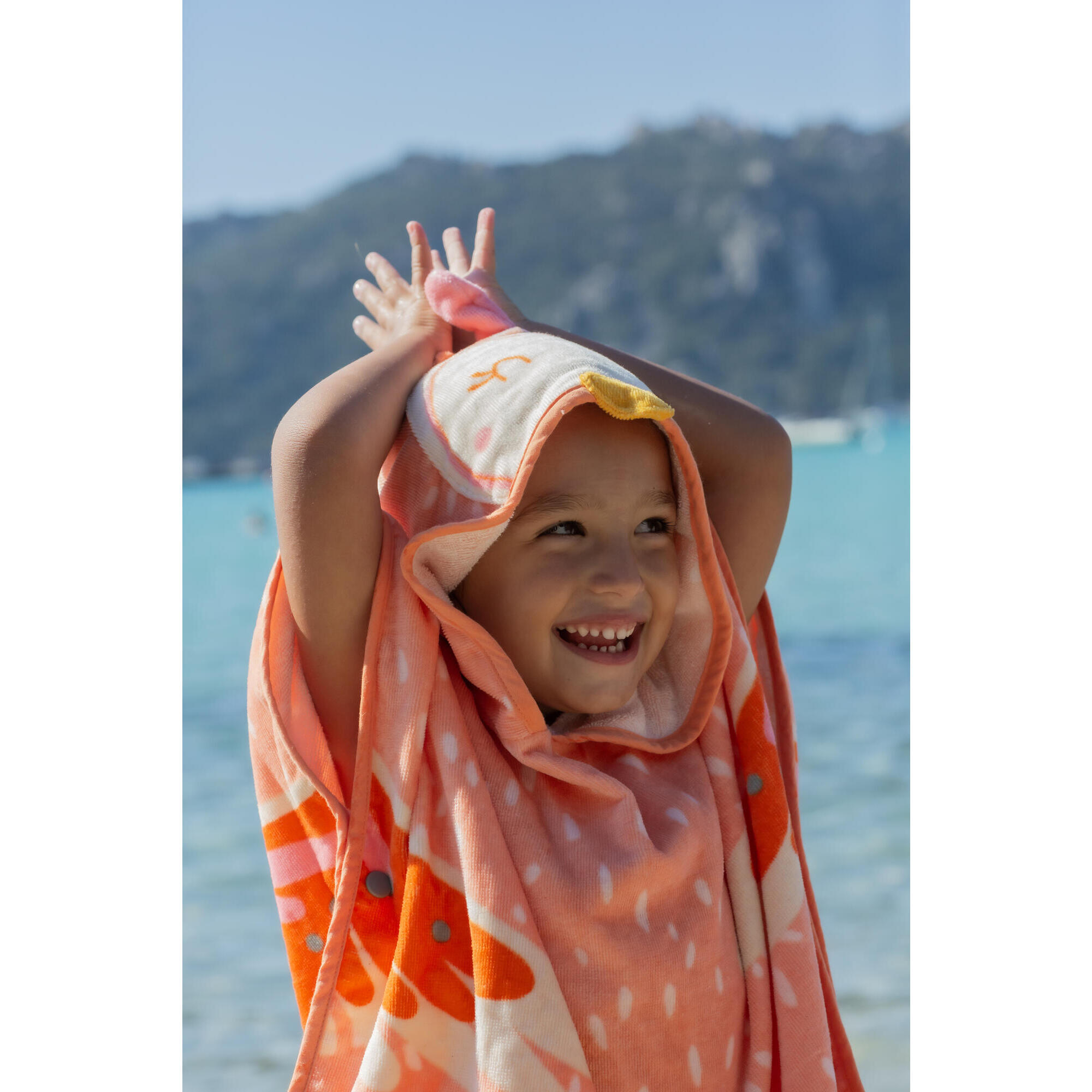 Poncho da bagno in cotone per bambini - Pappagallo