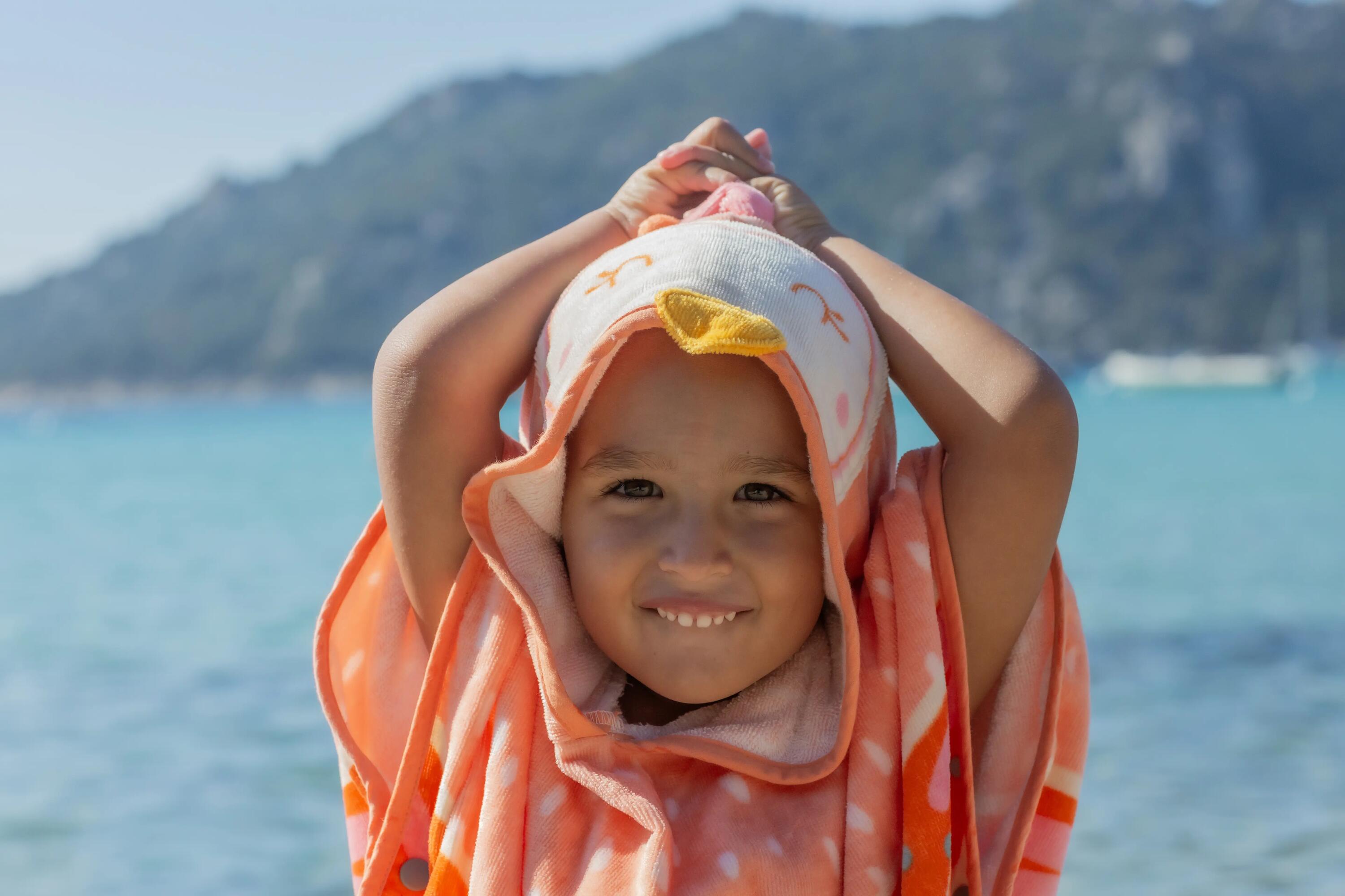 Baby cotton changing poncho - Parrot 8/15