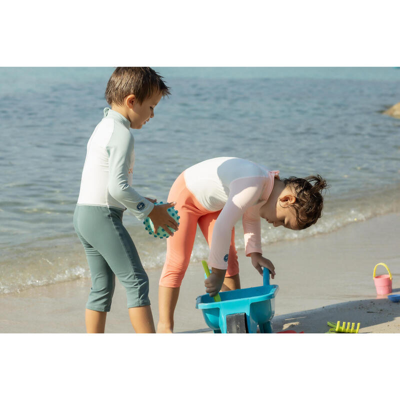 Bebek/Çocuk UV Korumalı Uzun Kollu Wetsuit - Baskılı/Pembe