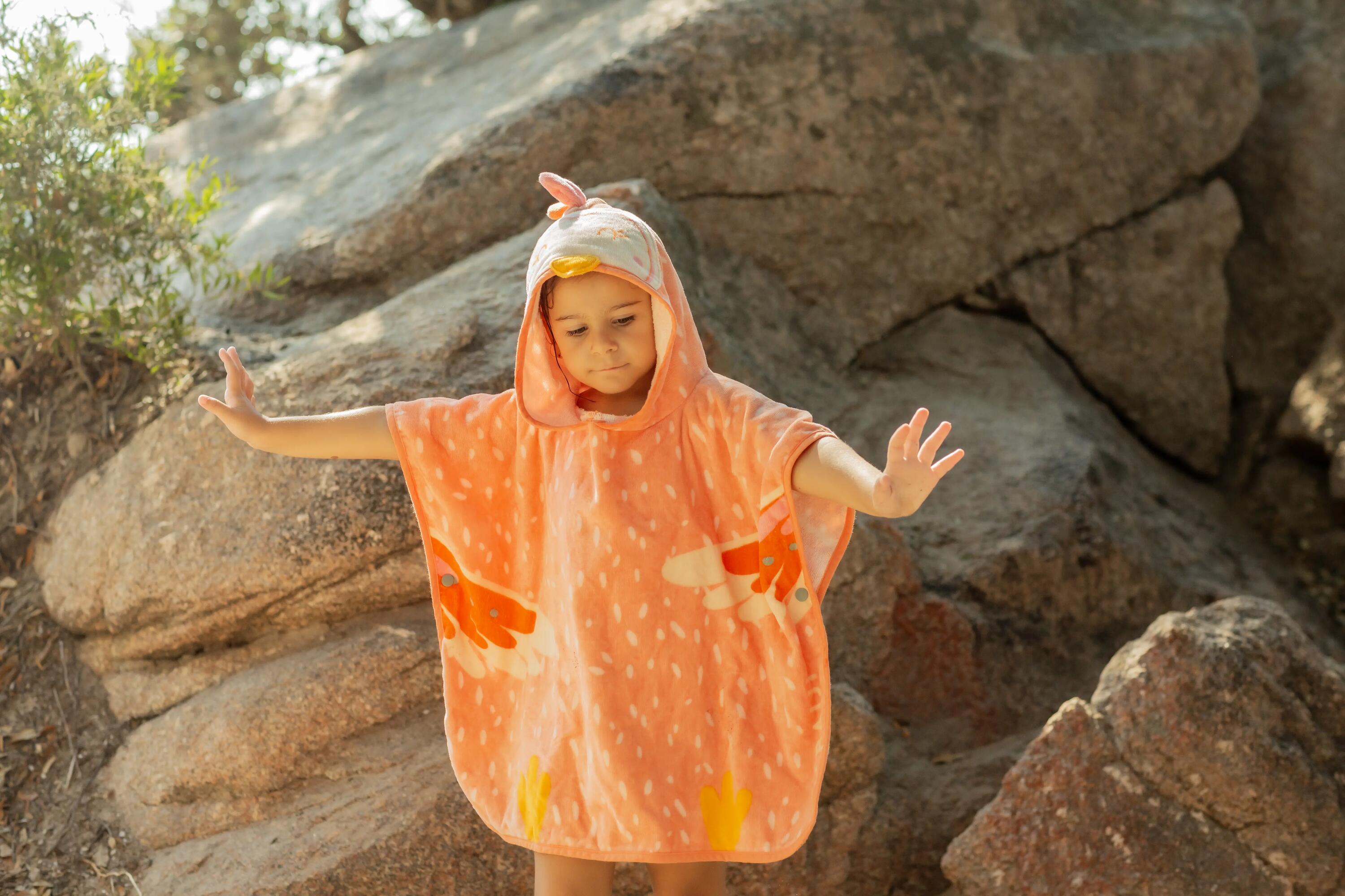 Baby cotton changing poncho - Parrot 7/15