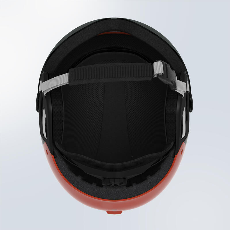 Casco sci visiera bambino 500 rosso e nero