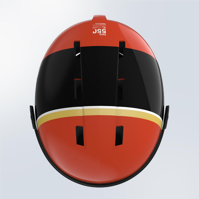 CAPACETE DE SKI CRIANÇA COM VISEIRA H-KID 550 VERMELHO e PRETO