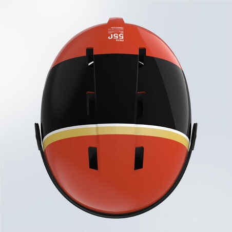 CHILDREN'S H-KID 550 SKI HELMET WITH VISOR Red and black