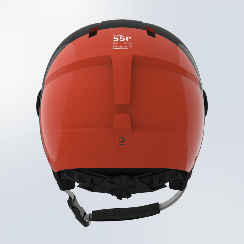 CAPACETE DE SKI CRIANÇA COM VISEIRA H-KID 550 VERMELHO e PRETO