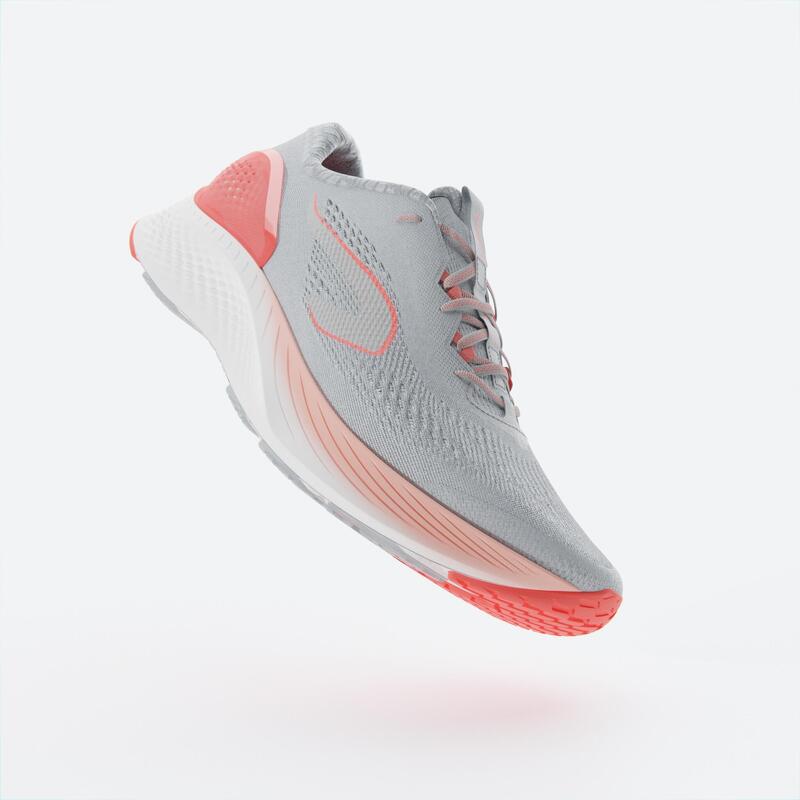 HARDLOOPSCHOENEN VOOR DAMES KS 500 2 GRIJS/KORAALROOD