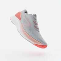 WOMEN'S KIPRUN KS 500 2 RUNNING SHOES - GREY AND CORAL