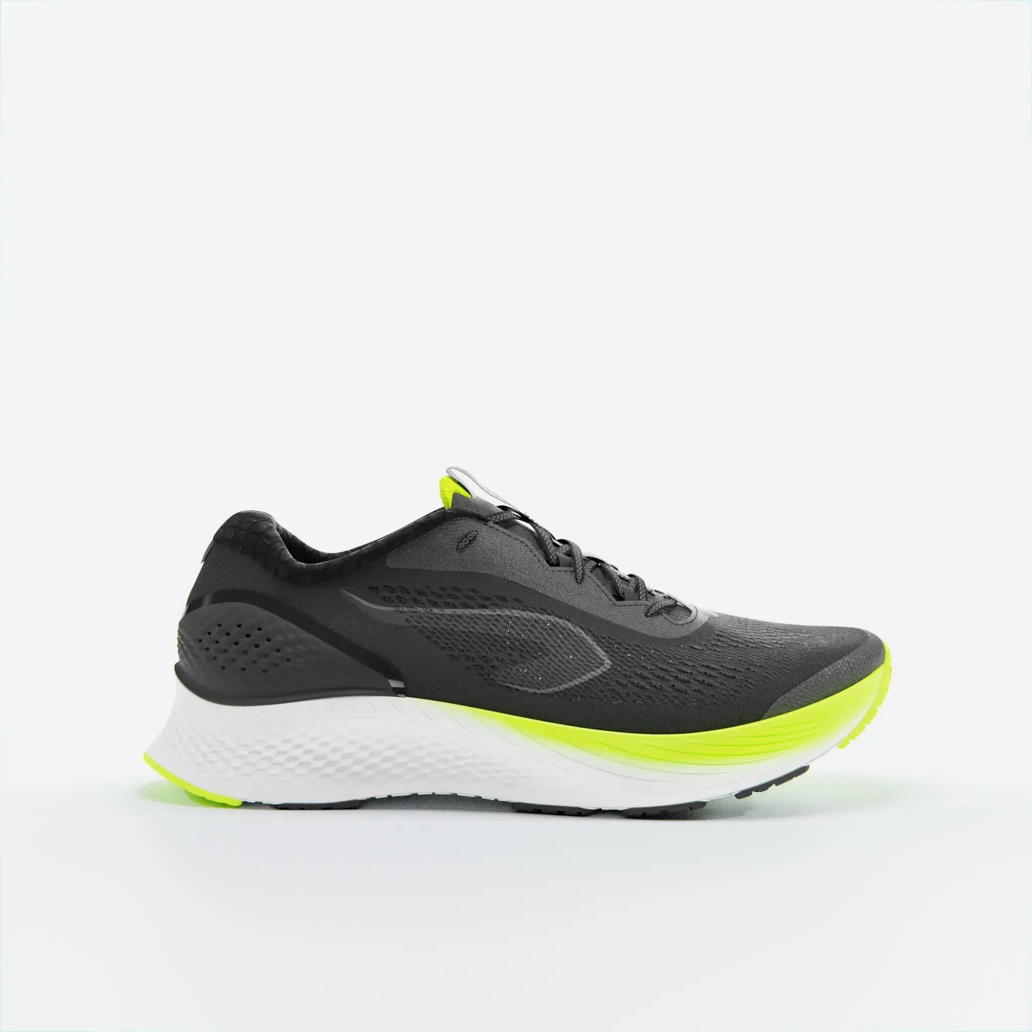 Men Running Long Distance Cushion Shoes, Kiprun KS500 2 - Black/Yellow -  1