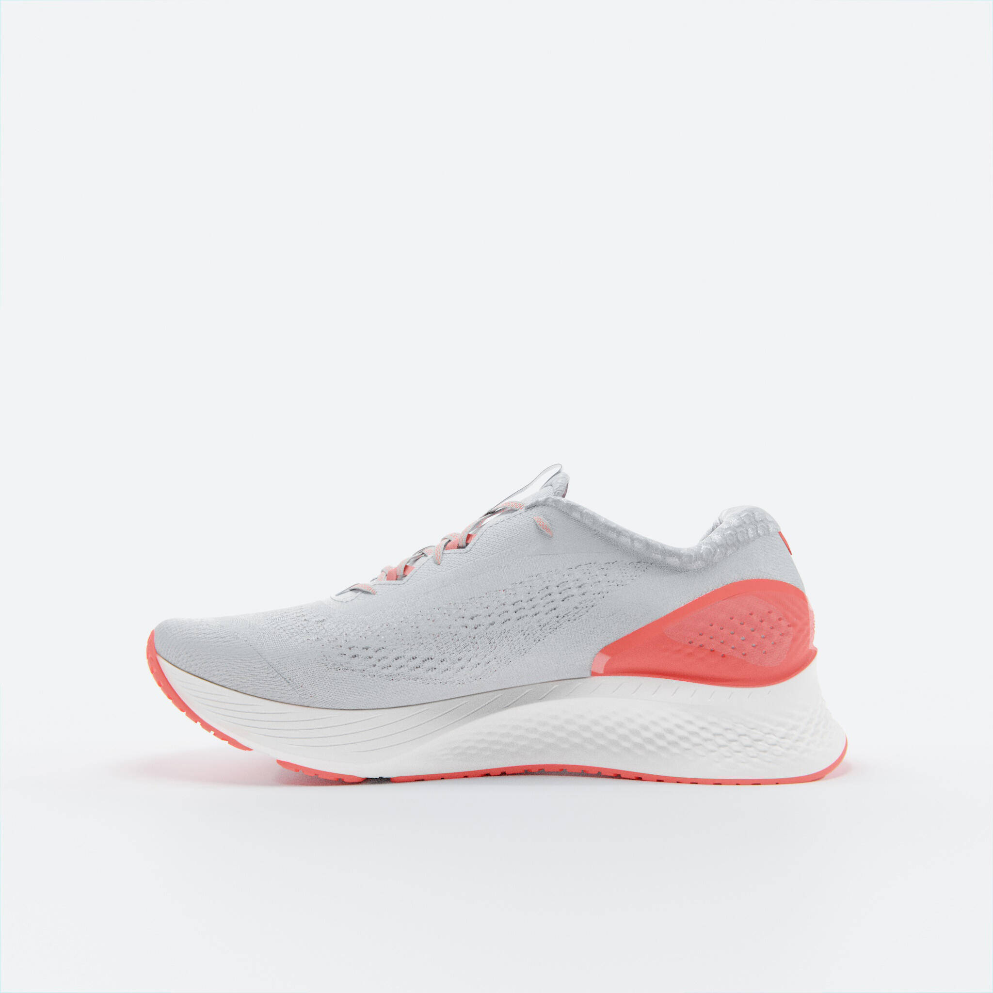 WOMEN'S KIPRUN KS 500 2 RUNNING SHOES - GREY AND CORAL -  4