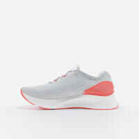 WOMEN'S KIPRUN KS 500 2 RUNNING SHOES - GREY AND CORAL