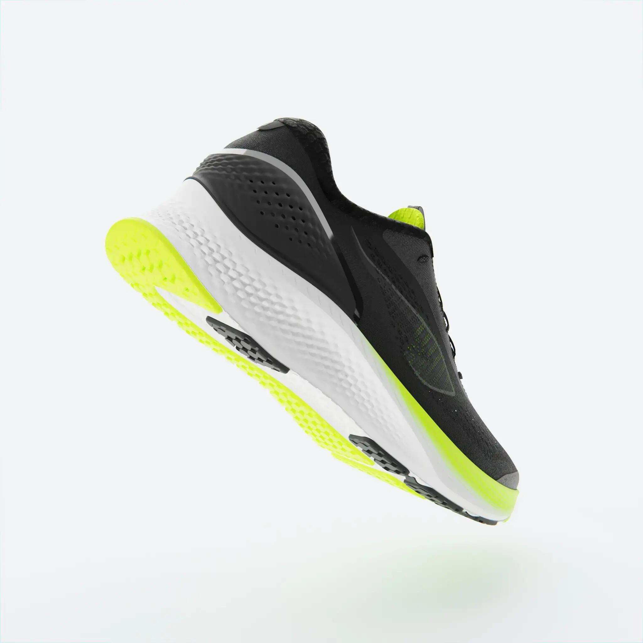 Men Running Long Distance Cushion Shoes, Kiprun KS500 2 - Black/Yellow -  4