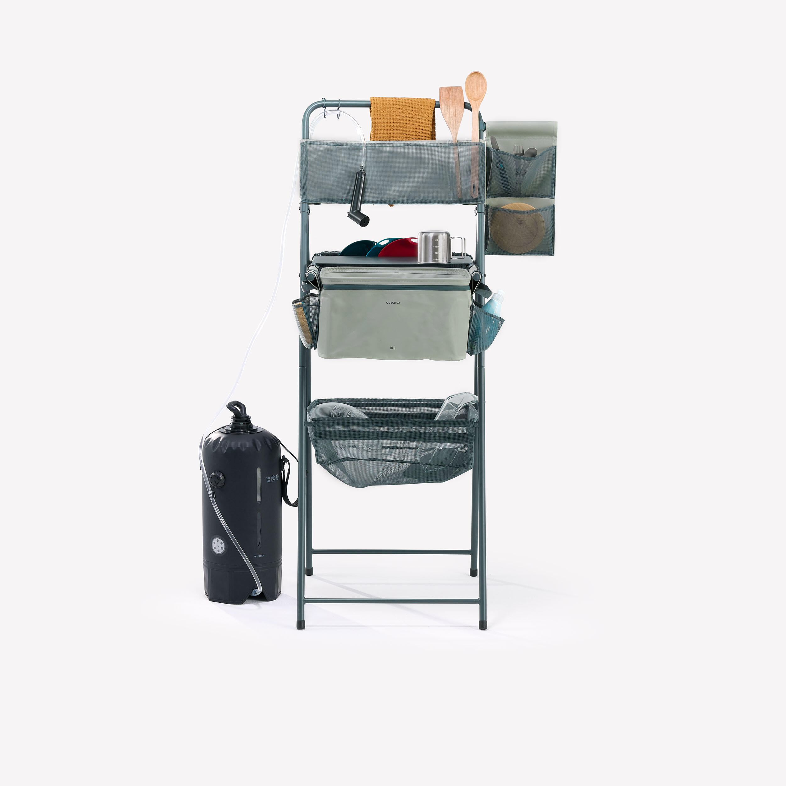 Meuble evier de camping, avec réservoir pour eaux grises et multiples rangements 10/17