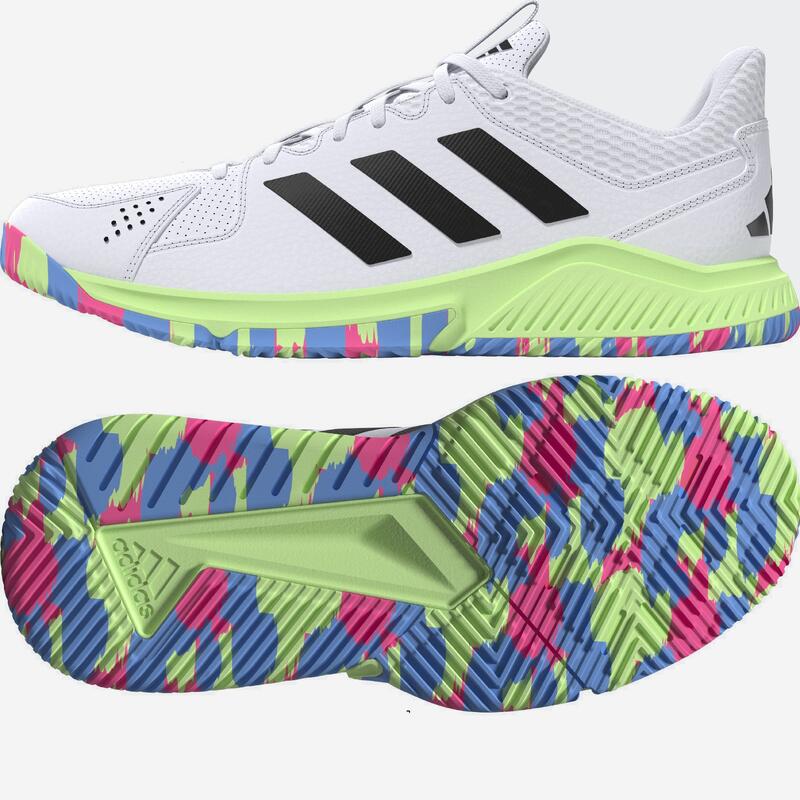 Chaussure de handball Adulte -Adidas Court Flight blanc/jaune/bleu