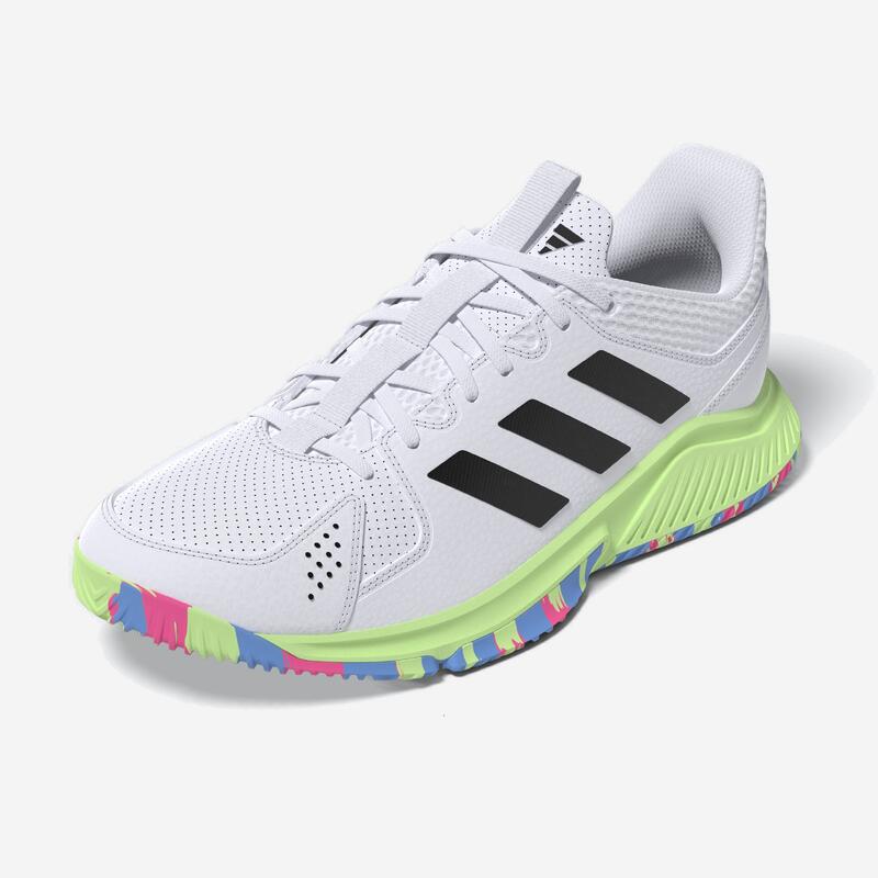 Calçado de Andebol Adulto Adidas Court Flight Branco/Amarelo/Azul