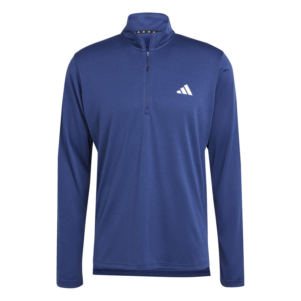 Mens Cardio Fitness Sweatshirt with Zip-Up Collar - Blue