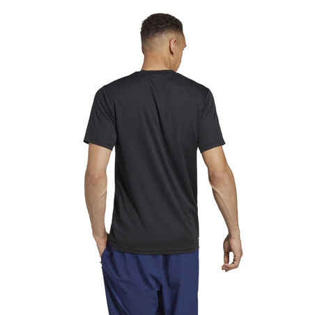 Vyriški kardiotreniruočių ir kūno rengybos marškinėliai, juodi