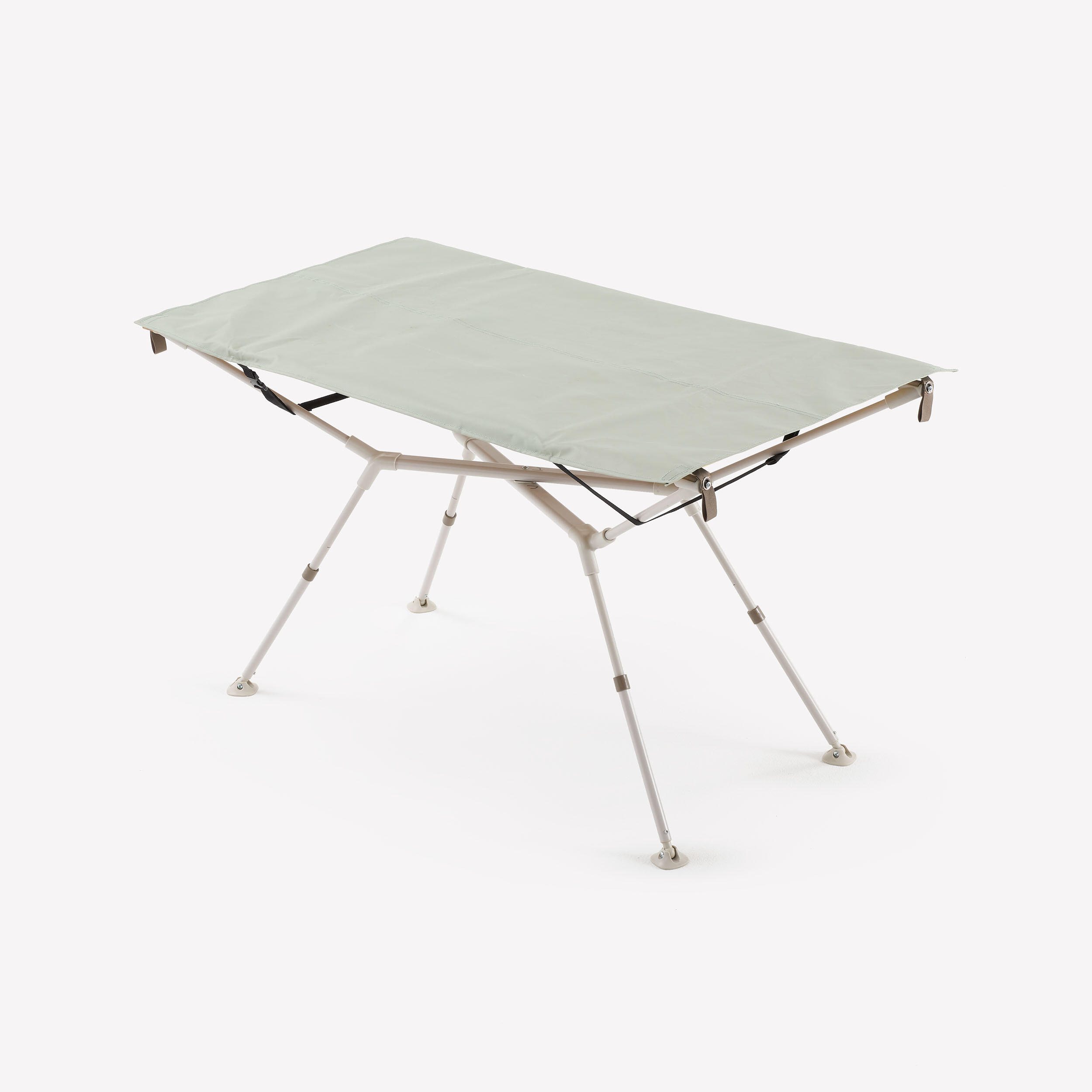 COMPACTE CAMPINGTAFEL VOOR 4/6 PERSONEN HOUTEN TAFELBLAD OPBERGNET 14/15
