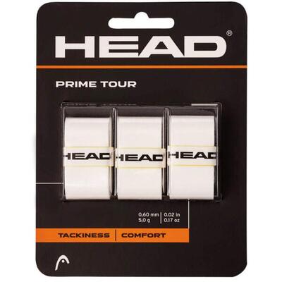 Overgrip voor tennisracket prime tour 3 stuks wit