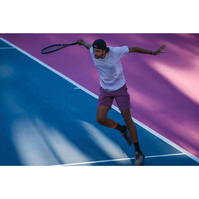 Erkek Kısa Kollu Tenis Tişörtü - Mor - Dry - Gaël Monfils