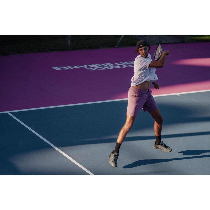 Erkek Kısa Kollu Tenis Tişörtü - Mor - Dry - Gaël Monfils