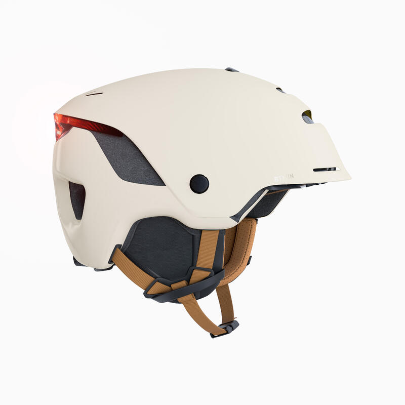 Kask na rower miejski Btwin 900 z szybą i tylną lampką