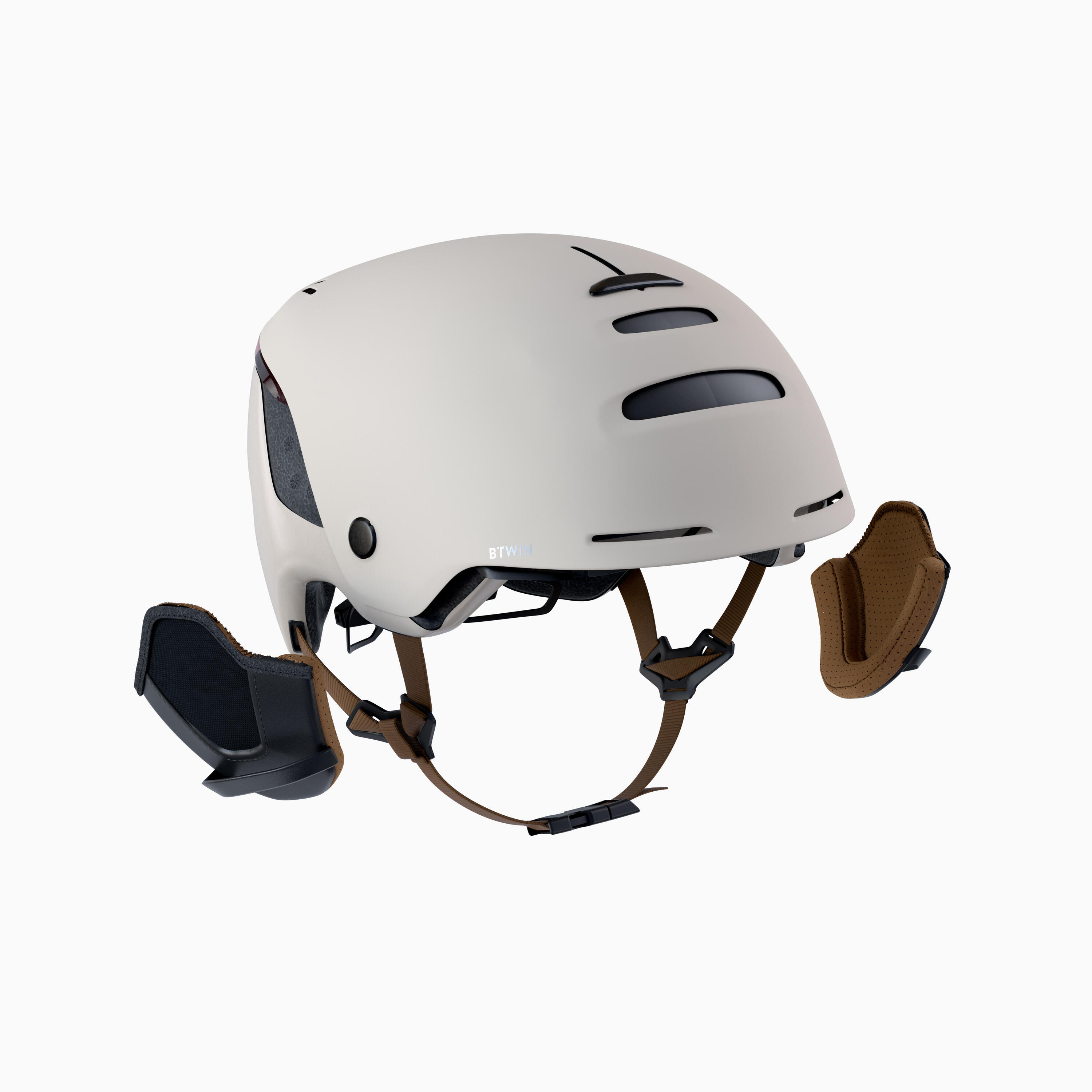 City Cycling Helmet with Visor and Rear Light 900 - Beige 11/11