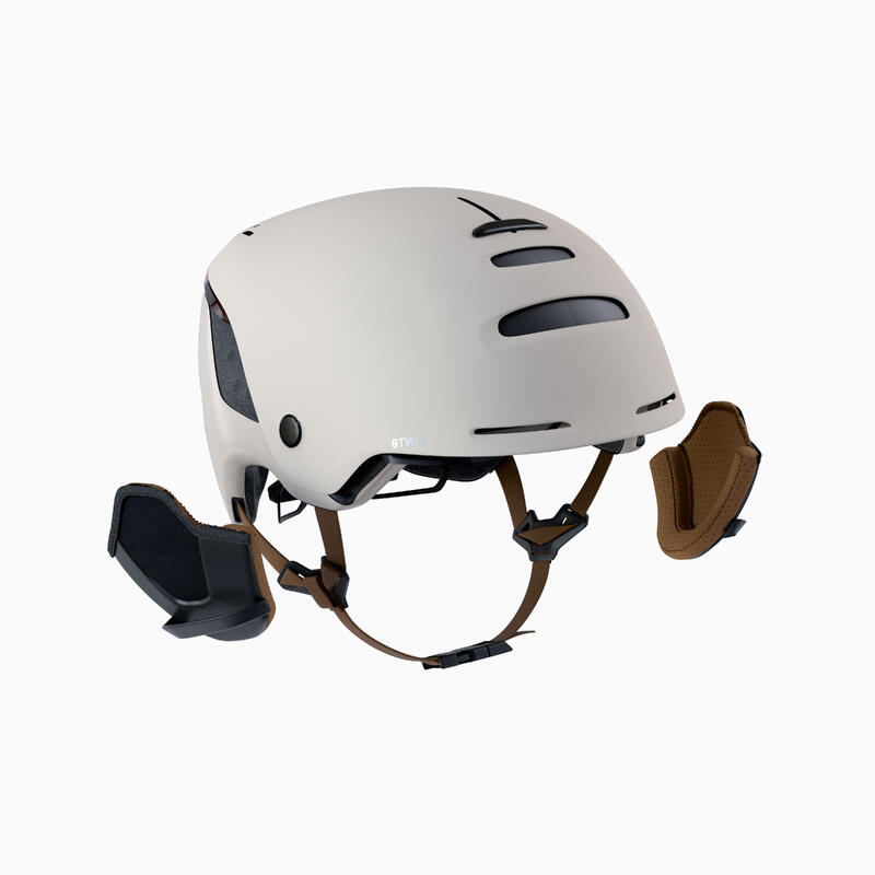 Fahrradhelm City CBH 900 Visier und Rückbeleuchtung weiss