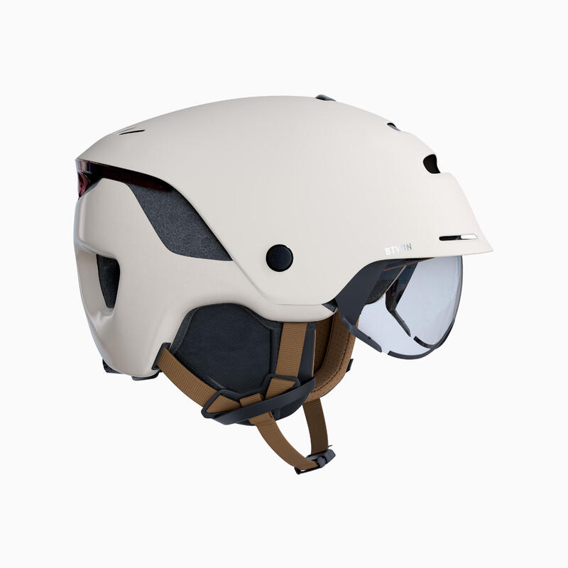 Casque vélo ville 900 - visière et éclairage arrière - beige